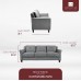 Lifestyle Solutions Collection Grayson Micro-Fabric Sofa 80.3 x 32 x 32.68 Dark Grey