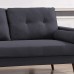 Loveseat Sofa Mid Century Modern Decor Love Seats Furniture Button Tufted Upholstered Love Seat Couch for Living Room Loveseat Dark Gray