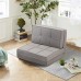 MELLCOM Triple Fold Down Sofa Bed Adjustable Floor Couch Sofa 5 Adjustable Positions 6 Reclining Angles Sleeper Sofa Guest Chaise Lounge for Living Room and Bedroom,Grey
