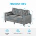 Mjkone Velvet Loveseat Couch Sofa with Tufting-Bolster Modern Loveseat Recliner Small Spaces Love Seats Furniture Suitable for Small Spaces Living Room Bedroom Easy Assembly Grey