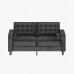 Mjkone Velvet Loveseat Couch Sofa with Tufting-Bolster Modern Loveseat Recliner Small Spaces Love Seats Furniture Suitable for Small Spaces Living Room Bedroom Easy Assembly Black