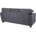 OSP Home Furnishings Russell Reversible Sectional Sofa with 2 Pillows and Coffee Finished Legs Navy