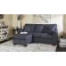 OSP Home Furnishings Russell Reversible Sectional Sofa with 2 Pillows and Coffee Finished Legs Navy