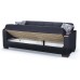 Ottomanson Convertible Furniture with Storage Legacy X Collection Wood Trimmed Sectional Black-PU