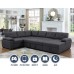Sectional Sleeper Sofa Couch with Pull-Out Bed U Shaped Sleeper Sofa with Storage Chaise Lounge for Living Room,Apartment in Deep Grey