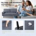 Shintenchi 68 Small Modern Sofa Loveseat Couch Polyester Fabric 3-Seater Sofa with Square Armrest for Living Room Bedroom Office Apartment Dorm Studio Dark Gray