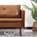Vonanda Faux Leather Sofa Couch Modern Tufted 3-Seater Sofa with Clean Lines and Upholstered Artificial Leather for Compact Living Space Caramel