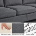 Yaheetech Sofa for Living Room 3-Seater Sofa Couch with Tufted Back Cushion Linen Fabric Upholstered Couch 78.5’’ W Contemporary Mid-Century Sofa Gray