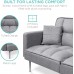 Best Choice Products Convertible Linen Fabric Tufted Split-Back Plush Futon Sofa Furniture for Living Room Apartment Bonus Room Overnight Guests w 2 Pillows Wood Frame Metal Legs Dark Gray
