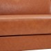 Convertible Sofa Couch Futon Bed Faux Leather Sofa Bed Sleeper Adjustable Loveseat Futon Couch Living Room Furniture with Rubber Legs Brown