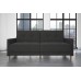 DHP Andora Coil Futon Sofa Bed Couch with Mid Century Modern Design Grey Linen