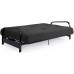 DHP Brax Black Metal Arm Full Size Frame with 6” Thermobonded High Density Polyester Fill Futon Mattress