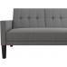 DHP Haven Small Space Sectional Futon Sofa Light Grey Linen
