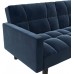 DHP Hayden Convertible Sofa Sleeper Futon with Arms Blue Microfiber