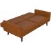 DHP Nia Upholstered Modern Adjustable Sofa Bed and Couch Camel Faux Leather Futon