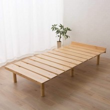 EMOOR Solid Pine Wood Slatted Platform Bed Frame OSMOS for Japanese Twin Size Futon Mattress 38x79in Height Adjustable 2 7 12in Earth-Natural