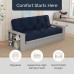 Full Size Futon Mattress Hand-Tufted in The USA by Loosh Soft Lightweight Cover Durable Layered Foam Interior 9” Navy Frame Not Included