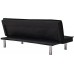 Futon Sofa Bed Fabric Upholstered Modern Convertible Folding Futon Sofa Bed Futon Couch for Compact Living Space Apartment Dorm Fabric Black Sofa Bed