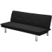 Futon Sofa Bed Fabric Upholstered Modern Convertible Folding Futon Sofa Bed Futon Couch for Compact Living Space Apartment Dorm Fabric Black Sofa Bed