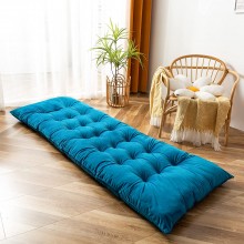 HIGOGOGO Long Floor Lounger Cushion Velvet Padded Futon for Sofa Bed 26"x76" Padded Floor Mattress Reading Nook Cushion Japanese Futon Play Mat Thickness 4" Turquoise