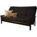 Kodiak Furniture Monterey Queen Futon Set in Espresso Finish Suede Black