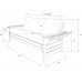 Kodiak Furniture Phoenix Futon Set with Antique White Finish and Storage Drawers Suede Peat Mattress
