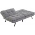 Memory Foam Futon Sofa Bed Couch Sleeper Convertible Foldable Gray Suede