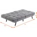 Memory Foam Futon Sofa Bed Couch Sleeper Convertible Foldable Gray Suede