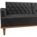Mr. Kate Stella Vintage Convertible Sofa Bed Futon Dark Gray Velvet