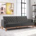 Mr. Kate Stella Vintage Convertible Sofa Bed Futon Dark Gray Velvet