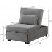NOSGA Sofa Bed 4 in 1 Multi Function Liner Fabric Folding Ottoman Sofa Bed Convertible Sleeper Chaise Lounge Chair Single Sofa Bed for Living Room Small Apartment Gray