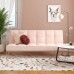 Novogratz Elle Convertible Sofa Bed and Couch Futon Pink