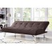 Pearington Multifunctional Convertible Sofa Couch Lounger Bed-Durable Metal Legs on Frame Brown Futon,