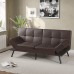 VIAGDO Convertible Futon Sofa Bed Sleeper Couch Faux Leather Couch Bed Sleeper Sofa with Adjustable Armrests for Overnight Guests for Apartment Office Small Space Living Room Brown