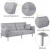 Yaheetech Adjustable Futon Sets Convertible Futon Sleeper Bed Upholstery Fabric Loveseat Sofa Foldable Backrest Futon with Sturdy Wood Frame Linen Fabric Detachable Arms Metal Legs Gray