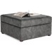 Adeco 28 inch Tufted Storage Ottoman Wide Square Coffee Table Lift Top Storage Footstool Faux Leather Ottoman with Sturdy Wood Legs Gray-2