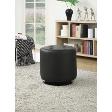 Coaster Home Furnishings Round Upholstered Ottoman Black