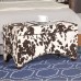 Deco De Ville 29.8 Rectangle Lift Top Storage Ottoman Bench Velvet Tufted Storage Benches with Foam Padded Seat Cows
