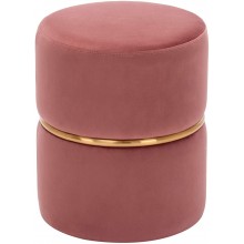 Duhome Modern Round Velvet Ottoman Footrest Vanity Stool Padded Stool for Living Room Bedroom Pink
