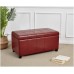 FIRST HILL FHW Bench Collection Rectangular Storage Ottoman Radicchio Red