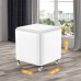 Folding Foot Stool PU Leather Multifunctional 5 In 1 Cube Sofas Pouffe Stool Stackable Barstool Ottomans Footstool with Wheels Creative Footrest Sofa Chair Stool for Home Living Room Bedroom