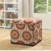 Homepop Home Decor | Classic Square Storage Ottoman with Lift Off Lid | Ottoman with Storage for Living Room & Bedroom Suzani