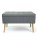 Humble Crew Grey Rectangular Fabric Storage Ottoman Bench Tufted Footrest with Lift Top