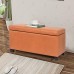 Joveco 32.1 Ottoman with Storage Bench Small Sofa for Living Room Bedroom Dark Orange