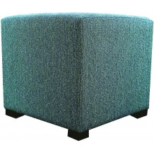 MJL Furniture Designs Upholstered Cubed Square Olivia Series Ottoman 17" x 19" x 19" Teal