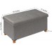 PINPLUS Folding Ottoman Coffee Table with Storage for Living Room,Footrest Stool Linen Large Toy Chest with Tray,End of Bed Bench,Grey 30x 15x 15.7