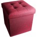Red Co. Folding Cube Storage Ottoman with Padded Seat 15 x 15 Burgundy