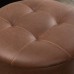 Round Storage Ottoman Swivel Foot Stool Leather Tufted Pouf Foot Rest Ottoman with Storage Vanity Stool with Removable Lid Side Coffee Table Storage Footstool Chair for Living Room Bedroom Brown