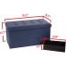 Seville Classics Foldable Tufted Storage Bench Ottoman Midnight Blue