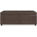 SIMPLIHOME Castleford 48 inch Wide Contemporary Rectangle Storage Lift Top Ottoman in Upholstered Distressed Brown Tufted Faux Air Leather with Large Storage Space for Living Room Entryway Bedroom